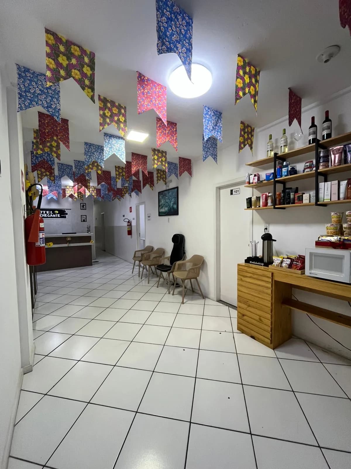 Área de recepção do Hotel Aconchegante